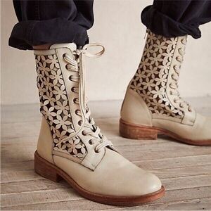 Free People Flower Power Lace Up Boots